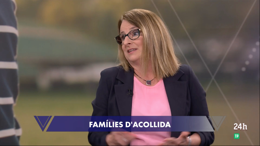 Captura de pantalla de l'Informatiu de la 2Cat amb Anna Brega parlant dels menors tutelats.
